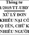 Thông Tư 13 Về Khiếu Nại Tố Cáo